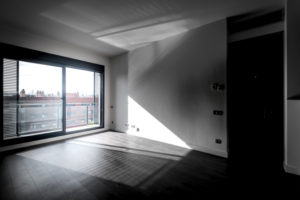 Empty interior without furniture and without people of a modern apartment in the suburbs of Barcelona Empty interior without furniture and without people of a modern apartment in the suburbs of Barcelona